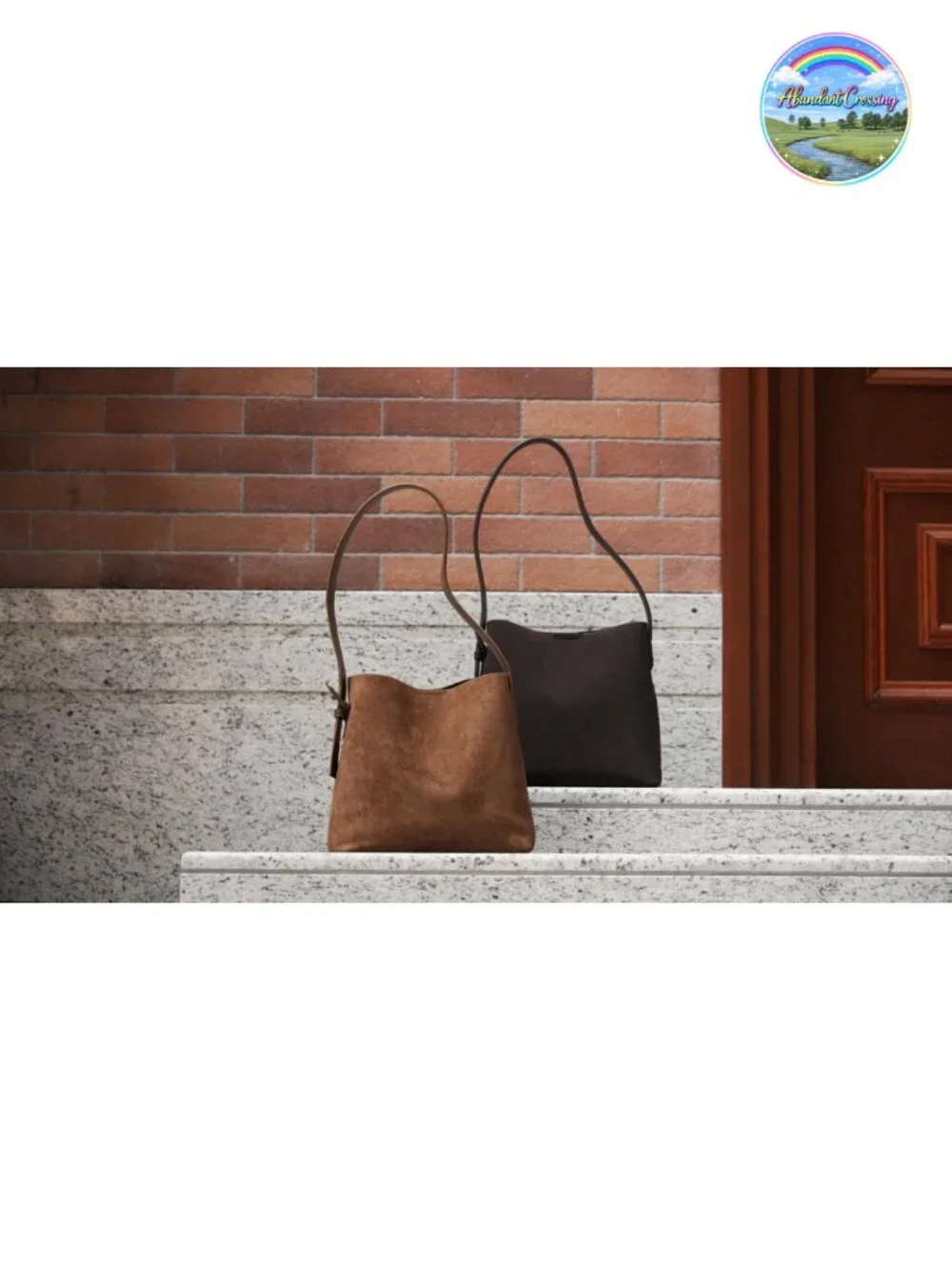 Women's Faux Leather Bucket Bag with Adjustable Strap
